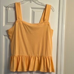 LOFT Sunlit Yellow Peplum Tank Top